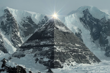 Majestic Pyramid Illuminated By Antarctic Sunlight And Snow.png